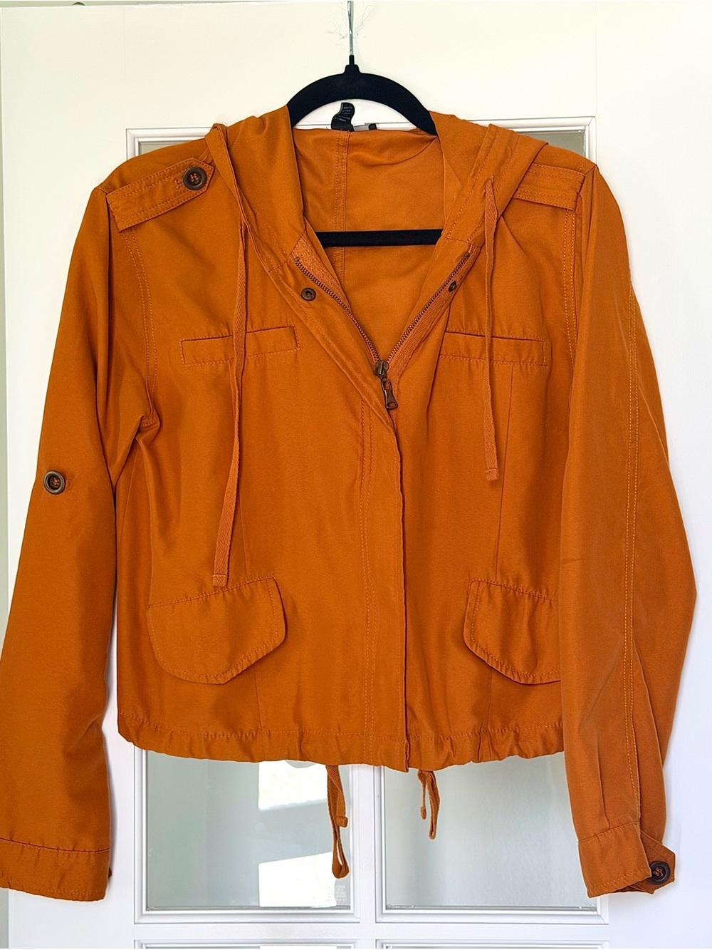 Forever 21 Rust Orange Hooded Utility Jacket